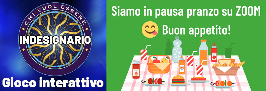 Logo gioco interattivo e disegno decorativo per pausa pranzo.